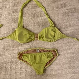 Tara Grinna lime green bathingsuit